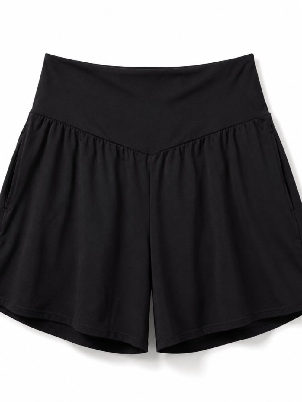 Halara Black High Waisted Flowy Double Layered Shorts Size Large